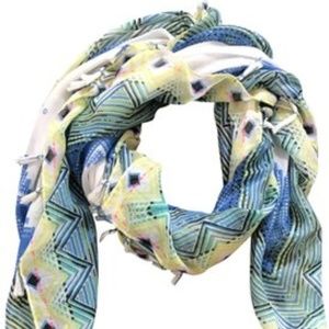 Island Blue Tribal Lightweight Scarf/Wrap